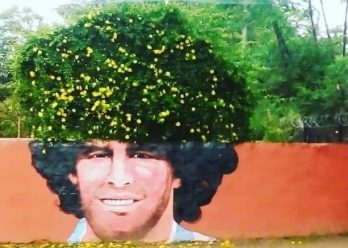 El mural “vivo” de Maradona