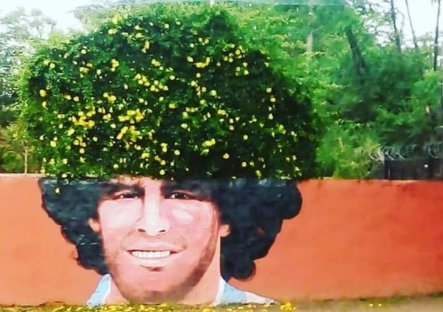 El mural “vivo” de Maradona