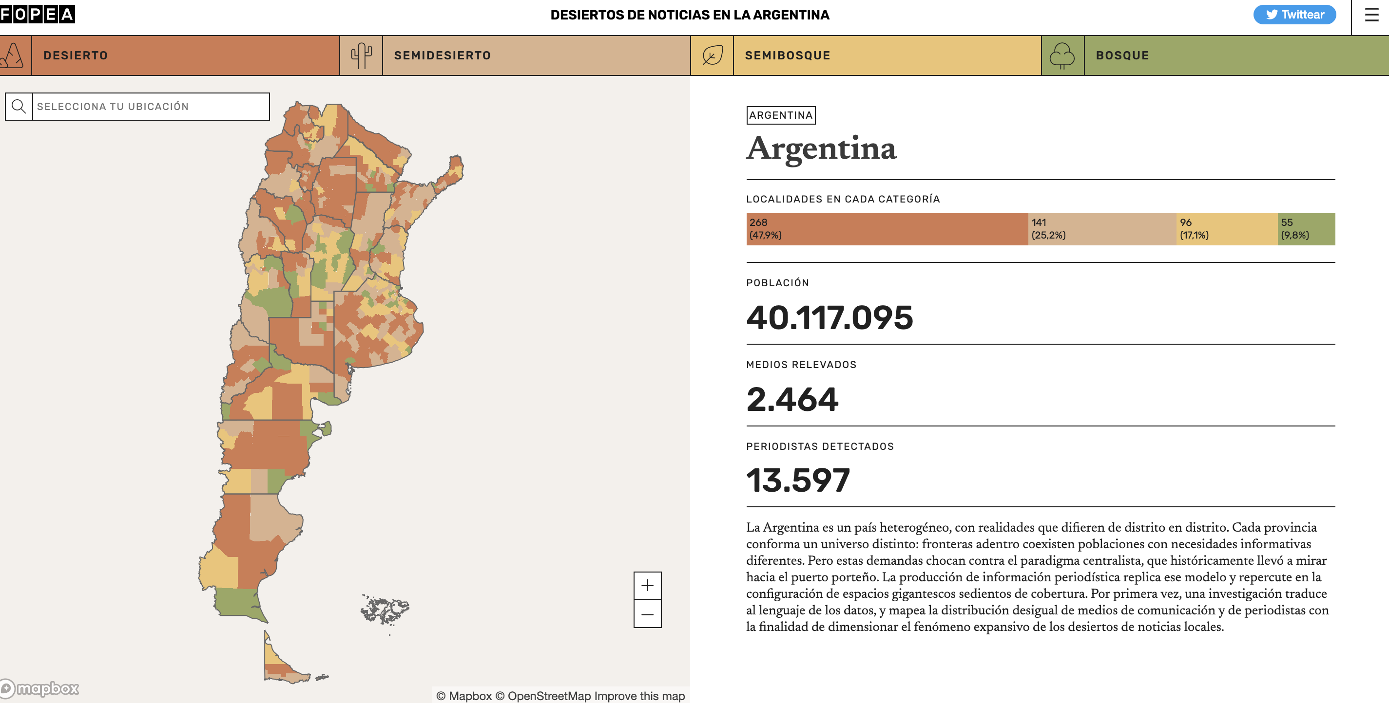 Desiertos informativos en Argentina: casi un 48 por ciento del país no cuenta con medios locales