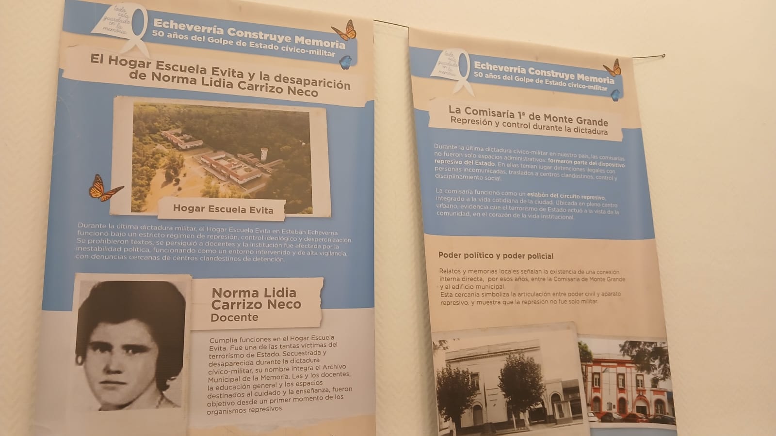 «Que nadie nos persiga por pensar»: así fue la inauguración de la muestra en Echeverría que recupera la memoria de vecinos y vecinas desaparecidos