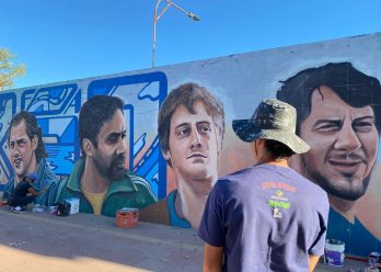 Okupas tiene su mural en Quilmes: «La amistad es lo que necesitamos para salir adelante»