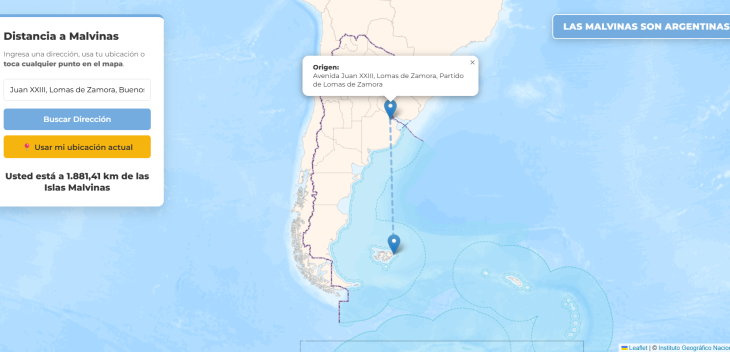 Medir la distancia que nos une: la aplicación que calcula cuántos kilómetros hay hasta las Islas Malvinas