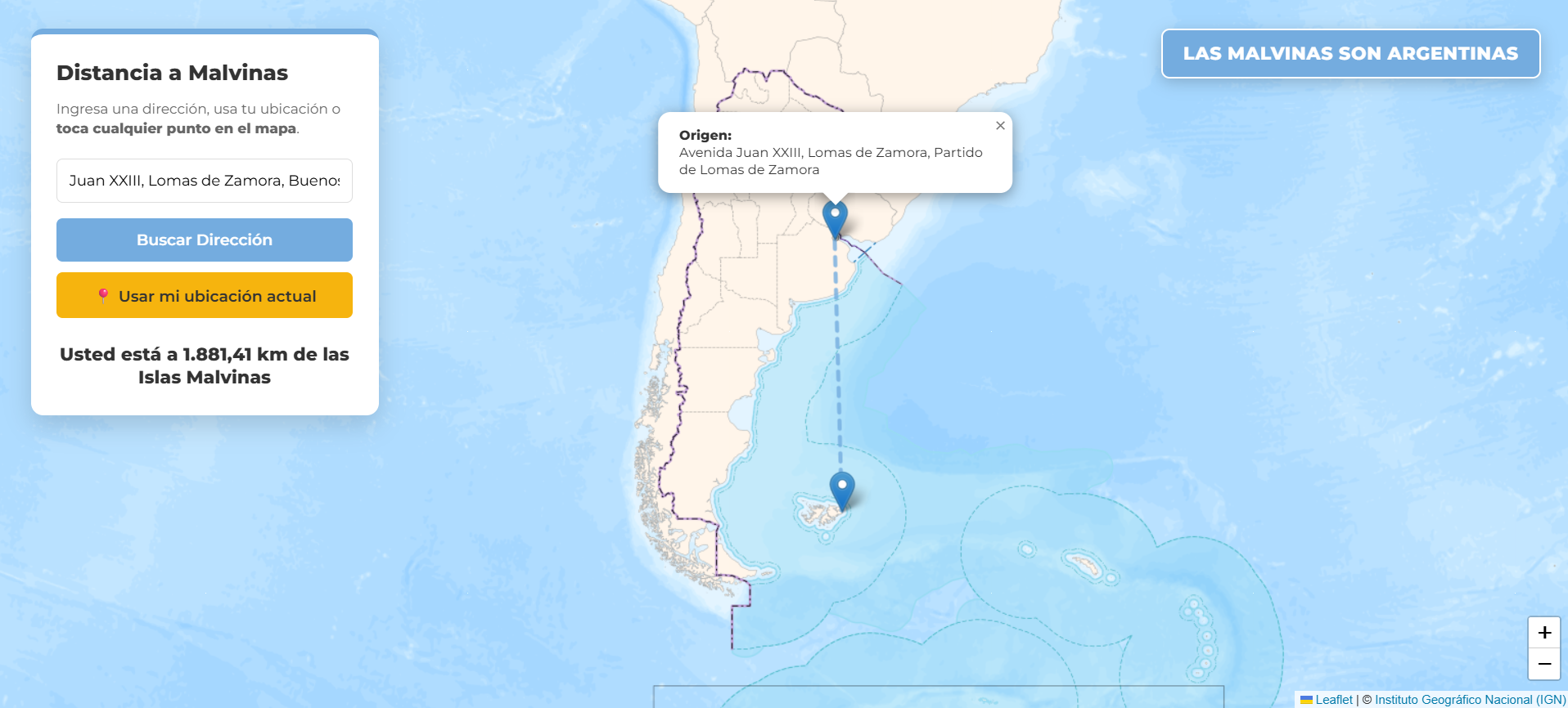Medir la distancia que nos une: la aplicación que calcula cuántos kilómetros hay hasta las Islas Malvinas