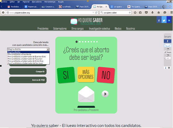 Un juego para conocer un poco más a los candidatos