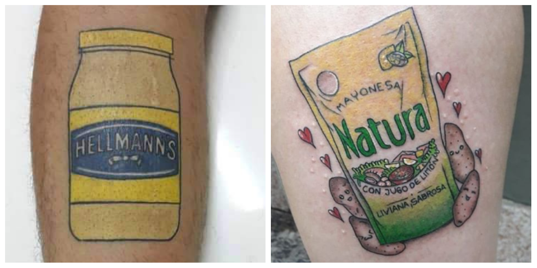 Pasión por la mayonesa: estos tatuajes te dejan con la boca abierta