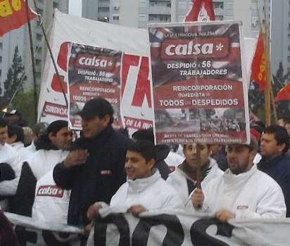 Continúa la protesta de los trabajadores de Calsa